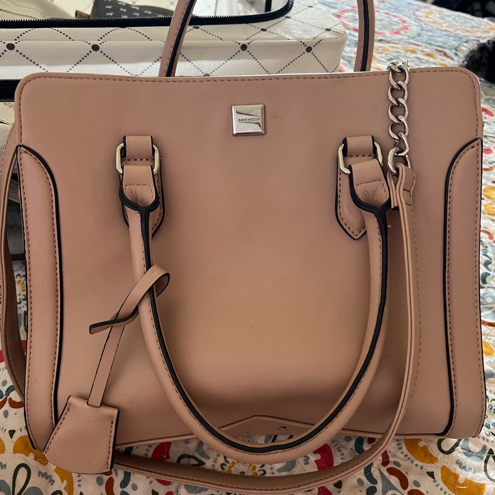 Nine West Tan Leather Tote Bag